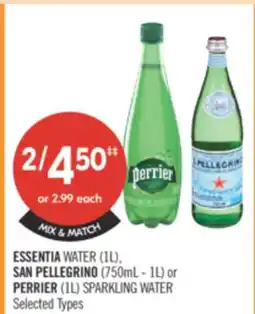 Shoppers Drug Mart ESSENTIA WATER (1L), SAN PELLEGRINO (750mL-1L) or PERRIER (1L) SPARKLING WATER offer