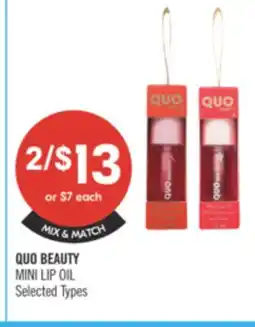 Shoppers Drug Mart QUO BEAUTY MINI LIP OIL offer