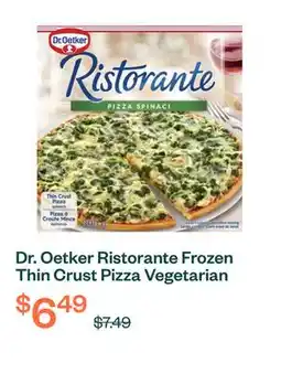 Voilà Dr. Oetker Ristorante Frozen Thin Crust Pizza Vegetarian Spinach 390 g offer