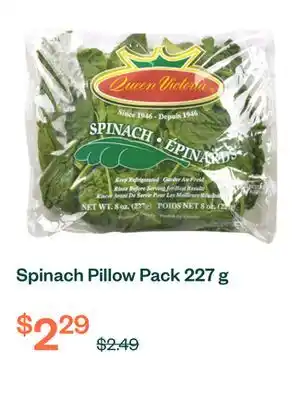 Voilà Spinach Pillow Pack 227 g offer