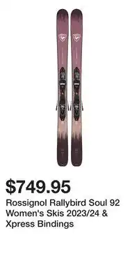 Sport Chek Rossignol Rallybird Soul 92 Women's Skis 2023/24 & Xpress Bindings offer