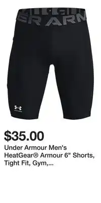 Sport Chek Under Armour Men's HeatGear Armour 6 Shorts, Tight Fit, Gym, Elastic, Lightweight offer
