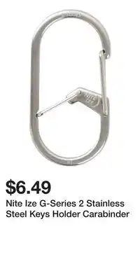 Mark's Nite Ize G-Series 2 Stainless Steel Keys Holder Carabinder offer