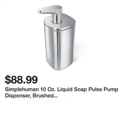 Wayfair Simplehuman 10 Oz. Liquid Soap Pulse Pump Dispenser, Brushed Stainless Steel offer