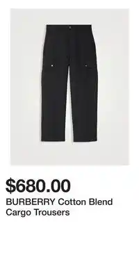 Holt Renfrew BURBERRY Cotton Blend Cargo Trousers offer