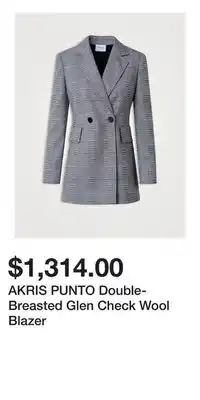 Holt Renfrew AKRIS PUNTO Double-Breasted Glen Check Wool Blazer offer