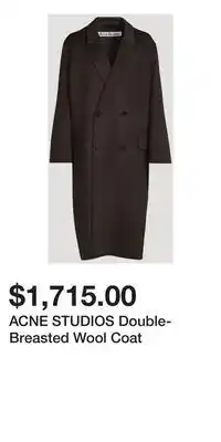 Holt Renfrew ACNE STUDIOS Double-Breasted Wool Coat offer