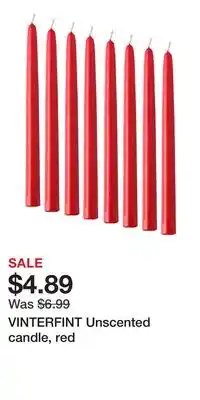 IKEA VINTERFINT Unscented candle, red offer