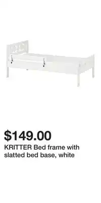 IKEA KRITTER Bed frame with slatted bed base, white offer