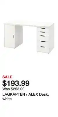 IKEA LAGKAPTEN / ALEX Desk, white offer