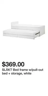 IKEA SLÄKT Bed frame w/pull-out bed + storage, white offer