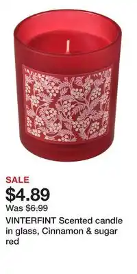 IKEA VINTERFINT Scented candle in glass, Cinnamon & sugar red offer