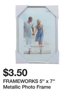 Dollarama FRAMEWORKS 5'' x 7'' Metallic Photo Frame offer