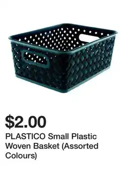 Dollarama PLASTICO Small Plastic Woven Basket (Assorted Colours) offer