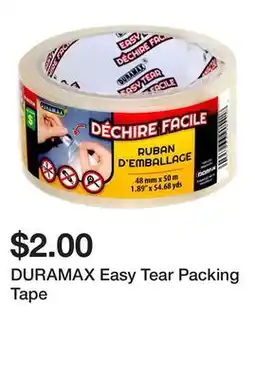 Dollarama DURAMAX Easy Tear Packing Tape offer