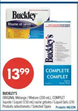 Pharmaprix BUCKLEY'S ORIGINAL MIXTURE (200mL), COMPLET LIQUID (150mL) or LIQUID GELS(24) offer