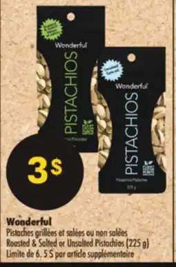 Pharmaprix Wonderful Roosted & Salted or Unsalted Pistachios (225 g) offer