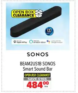 2001 Audio Video BEAM2US1B SONOS Smart Sound Bar offer