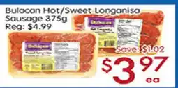 Sunny Food Mart Bulacan Hot/Sweet Longanisa Sausage offer