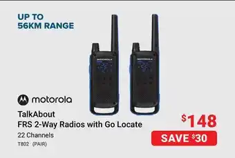 Visions Electronics Motorola TalkAbout FRS 2-Way Radios with Go Locate offer