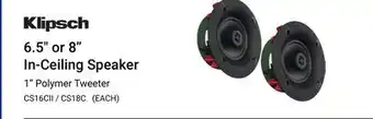 Visions Electronics KLIPSCH 6.5 In-Ceiling Speaker offer