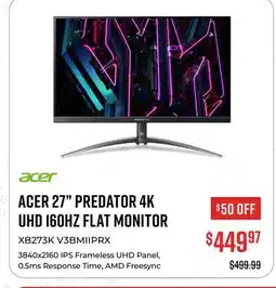 Canex ACER 27 PREDATOR 4K UHD 160HZ FLAT MONITOR offer