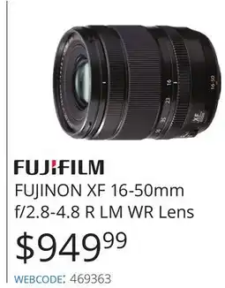 Vistek FUJINON XF 16-50mm f/2.8-4.8 R LM WR Lens offer