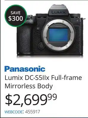 Vistek Panasonic Lumix DC-S5IIx Full-frame Mirrorless Body offer