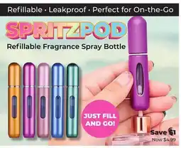 Showcase SPRITZPOD Refillable Fragrance Spray Bottle offer