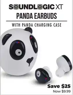 Showcase SoundLogic XT Panda Earbuds WITH PANDA CHARGING CASE offer