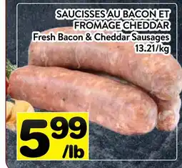 Supermarché PA SAUCISSES AU BACON ET FROMAGE CHEDDAR offer