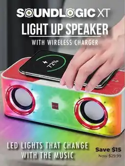 Showcase SOUNDLOGIC XT LIGHT UP SPEAKER WITH WIRELESS CHARGER offer