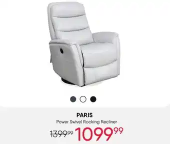 Meubles RD PARIS Power Swivel Rocking Recliner offer