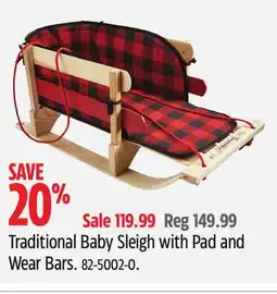 Canadian Tire Traditional Baby Sleigh with Pad and Wear Bars offer