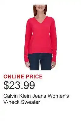 Costco Calvin Klein Jeans Women's V-neck Sweater offer