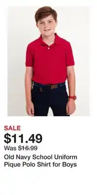 Old Navy Old Navy School Uniform Pique Polo Shirt for Boys offer