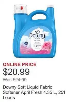 Costco Downy Soft Liquid Fabric Softener April Fresh 4.35 L, 251 Loads offer