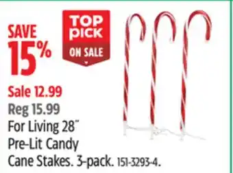 Canadian Tire For Living 28˝ Pre-Lit Candy Cane Stakes offer