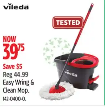 Canadian Tire Vileda Easy Wiring & Clean Mop offer