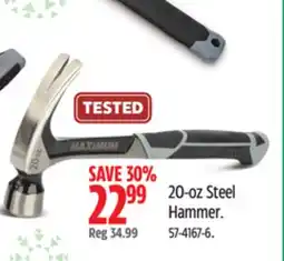 Canadian Tire MAXIMUM 20-oz Steel Hammer offer