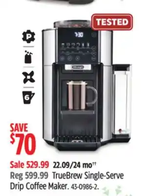 Canadian Tire DeLonghi TrueBrew Single-Serve Drip Coffee Maker offer