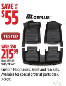 Canadian Tire MotoMaster OE Plus Custom Floor Liners offer