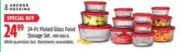 Canadian Tire Anchor Hocking 24-Pc Fluted Glass Food Storage Set offer