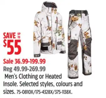 Canadian Tire Huntshield Men's Clothing or Heated Insole offer