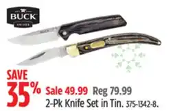 Canadian Tire Buck 2-Pk Knife Set in Tin offer