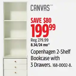 Canadian Tire Copenhagen 2-Shelf Bookcase with 3Drawers offer