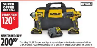 Canadian Tire 20V MAX Brushless Li-Ion 1⁄2 Drill and 1⁄4 Impact Driver Combo Kit offer