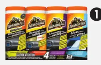 Canadian Tire Armor All 4-Pk Wipes Including Protectant, Glass and Cleaning Wipes offer