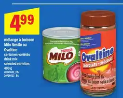 Maxi MÉLANGE À BOISSON MILO NESTLÉ OU OVALTINE | drink mix, 400 g offer