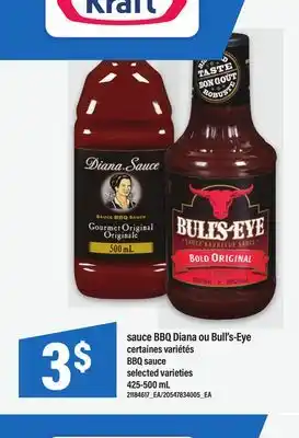 Maxi SAUCE BBQ DIANA OU BULL'S-EYE, 425-500 mL offer